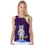 Cat Astronaut Space Retro Universe Women s Basketball Tank Top
