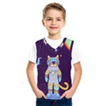 Cat Astronaut Space Retro Universe Kids  Basketball Tank Top