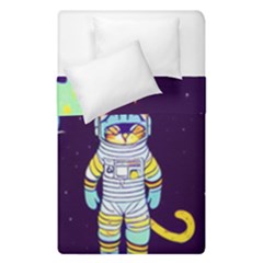 Cat Astronaut Space Retro Universe Duvet Cover Double Side (Single Size) from ArtsNow.com