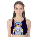 Cat Astronaut Space Retro Universe Tank Bikini Top