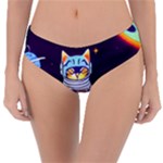 Cat Astronaut Space Retro Universe Reversible Classic Bikini Bottoms