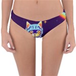 Cat Astronaut Space Retro Universe Reversible Hipster Bikini Bottoms