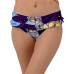 Cat Astronaut Space Retro Universe Frill Bikini Bottoms