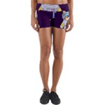 Cat Astronaut Space Retro Universe Yoga Shorts