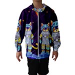 Cat Astronaut Space Retro Universe Kids  Hooded Windbreaker