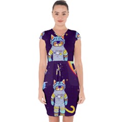 Capsleeve Drawstring Dress  