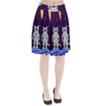 Cat Astronaut Space Retro Universe Pleated Skirt