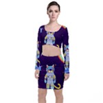 Cat Astronaut Space Retro Universe Top and Skirt Sets