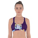 Cat Astronaut Space Retro Universe Cross Back Sports Bra