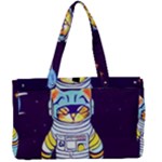 Cat Astronaut Space Retro Universe Canvas Work Bag