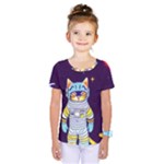 Cat Astronaut Space Retro Universe Kids  One Piece T-Shirt