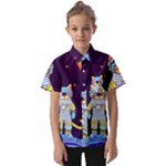 Cat Astronaut Space Retro Universe Kids  Short Sleeve Shirt