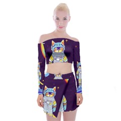 Off Shoulder Top with Mini Skirt Set 