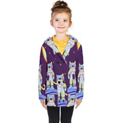 Kids  Double Breasted Button Coat 