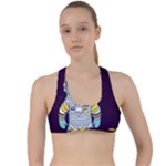 Cat Astronaut Space Retro Universe Criss Cross Racerback Sports Bra