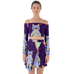 Off Shoulder Top with Skirt Set 