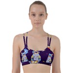 Cat Astronaut Space Retro Universe Line Them Up Sports Bra