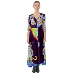 Button Up Boho Maxi Dress 