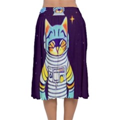 Velvet Flared Midi Skirt 