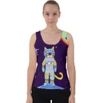 Cat Astronaut Space Retro Universe Velvet Tank Top