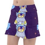 Cat Astronaut Space Retro Universe Classic Tennis Skirt
