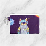 Cat Astronaut Space Retro Universe Canvas Cosmetic Bag (Small)