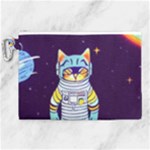 Cat Astronaut Space Retro Universe Canvas Cosmetic Bag (XL)