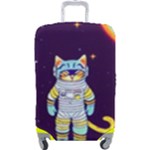 Cat Astronaut Space Retro Universe Luggage Cover (Large)
