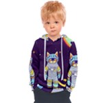 Cat Astronaut Space Retro Universe Kids  Overhead Hoodie