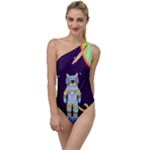 Cat Astronaut Space Retro Universe To One Side Swimsuit