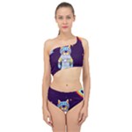Cat Astronaut Space Retro Universe Spliced Up Two Piece Swimsuit