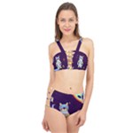 Cat Astronaut Space Retro Universe Cage Up Bikini Set