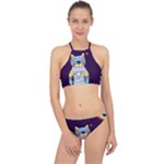 Cat Astronaut Space Retro Universe Halter Bikini Set