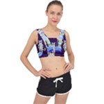 Cat Astronaut Space Retro Universe V-Back Sports Bra