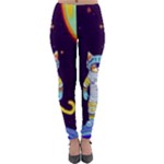 Cat Astronaut Space Retro Universe Lightweight Velour Leggings