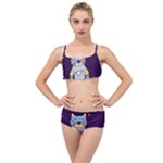Cat Astronaut Space Retro Universe Layered Top Bikini Set