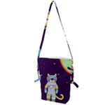 Cat Astronaut Space Retro Universe Folding Shoulder Bag