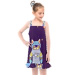 Cat Astronaut Space Retro Universe Kids  Overall Dress