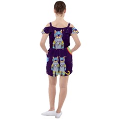 Ruffle Cut Out Chiffon Playsuit 