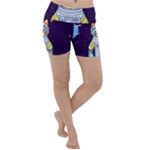 Cat Astronaut Space Retro Universe Lightweight Velour Yoga Shorts