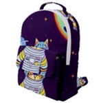 Cat Astronaut Space Retro Universe Flap Pocket Backpack (Small)
