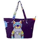 Cat Astronaut Space Retro Universe Full Print Shoulder Bag