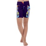 Cat Astronaut Space Retro Universe Kids  Lightweight Velour Capri Yoga Leggings