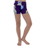 Cat Astronaut Space Retro Universe Kids  Lightweight Velour Yoga Shorts