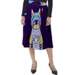 Cat Astronaut Space Retro Universe Classic Velour Midi Skirt 