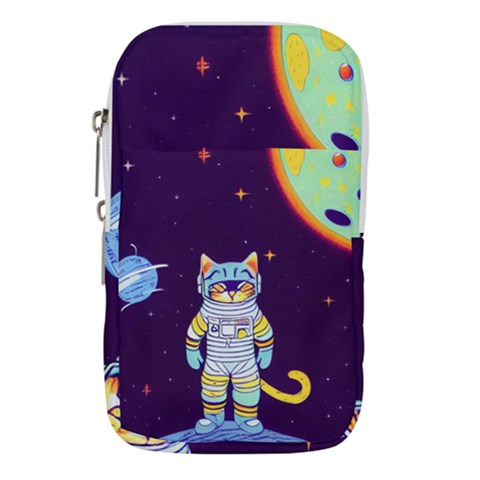 Cat Astronaut Space Retro Universe Waist Pouch (Large) from ArtsNow.com