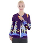 Cat Astronaut Space Retro Universe Casual Zip Up Jacket