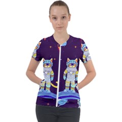 Short Sleeve Zip Up Jacket 