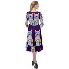 Ruffle End Midi Chiffon Dress 