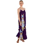Cat Astronaut Space Retro Universe Cami Maxi Ruffle Chiffon Dress